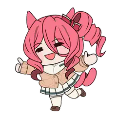 chibi pink hair girl dancing