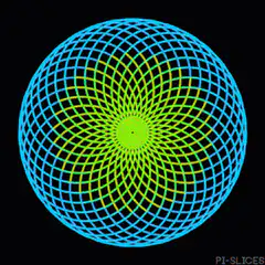 Colorful rotating wireframe sphere