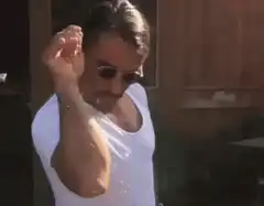 Justin Timberlake hand wave with sparkles