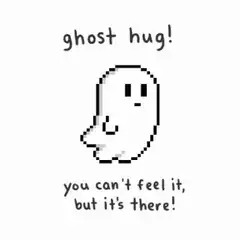pixel art ghost hug