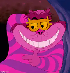 Cheshire Cat with Bitcoin Glasses