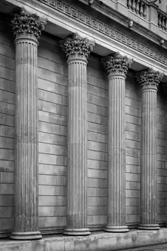 Four ornate classical columns
