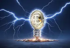 Bitcoin lightbulb with lightning