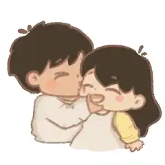 cartoon couple kissing