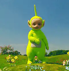 Dipsy from Teletubbies dancing