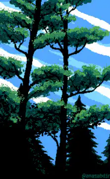 pixel art pine trees