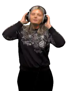 Woman enjoying music with headphones