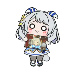 Shirakami Fubuki holding a picture