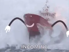 Incoming ship with arms