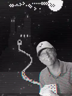 Bill Gates playing Space Invaders