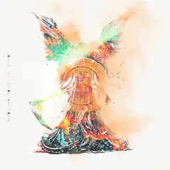 Colorful Angel with Bitcoin Logo