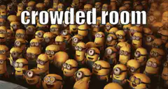 Crowded room of minions