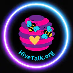 HiveTalk.org logo with neon ring