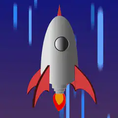cartoon rocket ship launching