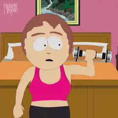 South Park woman lifting dumbbell