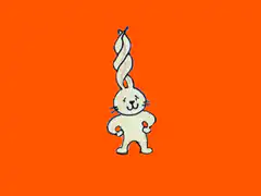 Melting cartoon rabbit