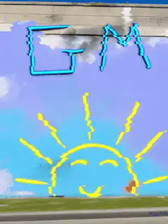 G M and Smiling Sun Graffiti
