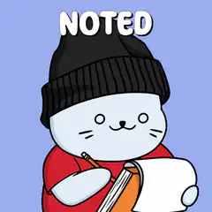 Noted cat with pencil and notebook