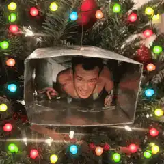 Man in Christmas ornament box