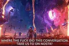 Where the fuck did this conversation take us on nostr?