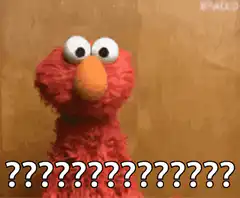 Elmo shrugging with question marks