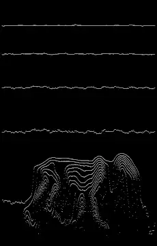 Seismograph lines and elephant contour