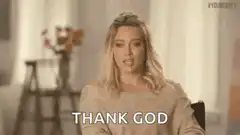 Younger woman says thank god