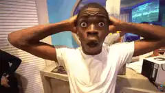 Kid reacts with shock to friend's haircut