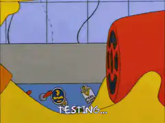 Bart Simpson testing his new toy