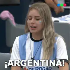 Girl in Argentina jersey shouting Argentina