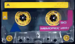 Memorex cassette tape spinning