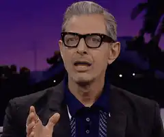 Jeff Goldblum talking and nodding