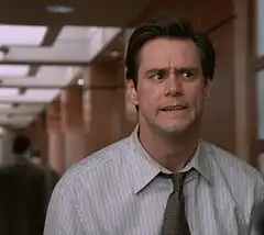 Jim Carrey yelling in a hallway