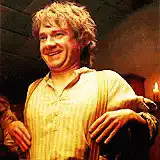 Bilbo Baggins adjusting suspenders