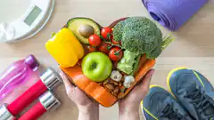 heart shaped bowl of healthy food