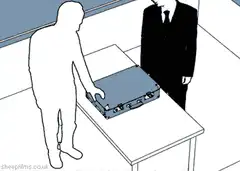 Man puts man in briefcase