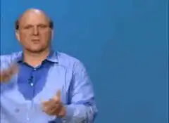 Steve Ballmer clapping and cheering
