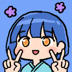 Blue hair anime girl peace signs