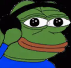 Pepe listening to music