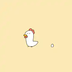 chicken lays egg
