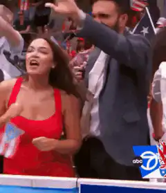 Dina Asher-Smith dancing at Olympics
