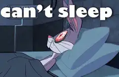 Bugs Bunny can't sleep
