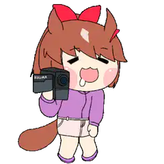 Chibi girl with camera drooling