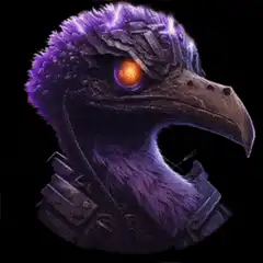 Purple bird head laser eyes