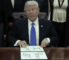 Donald Trump holds I love penis sign
