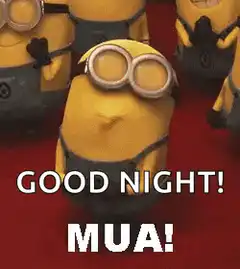 Minion saying good night and kissing
