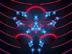 Kaleidoscope of blue triangles and red lines