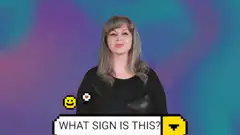 Woman demonstrating sign language signs