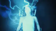 Woman electrocuted by blue lightning