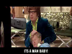 Austin Powers reveals man baby